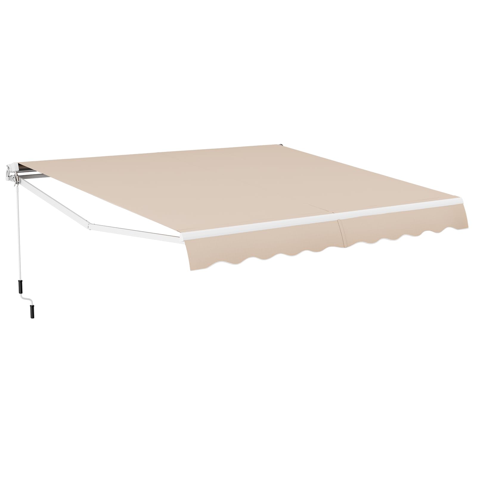 Tangkula 12 Ft × 10 Ft Retractable Awning with Crank Handle and Water-Resistant Polyester